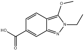 2H-Indazole-6-carboxylic acid, 2-ethyl-3-Methoxy- 化学構造式