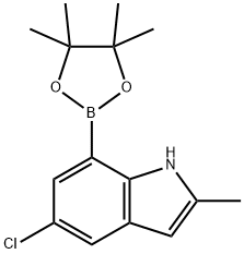 2-メチル-5-クロロ-7-(4,4,5,5-テトラメチル-1,3,2-ジオキサボロラン-2-イル)-1H-インドール 化学構造式