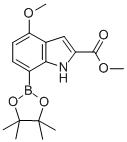 METHYL 4-METHOXY-7-(4,4,5,5-TETRAMETHYL-1,3,2-DIOXABOROLAN-2-YL)-1H-INDOLE-2-CARBOXYLATE Structure