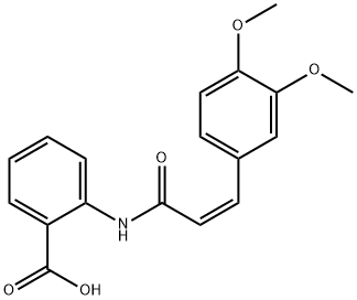 2 - [[(2Z)-3-(3,4-二甲氧基苯基)-1-氧代-2-丙烯-1-基]氨基]苯甲酸, 91920-58-0, 结构式