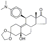 (5ALPHA,11BETA)-11-[4-(二甲基氨基)苯基]-5-羟基雌甾-9-烯-3,17-二酮环 3-(1,2-乙二基缩醛), 91934-77-9, 结构式