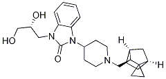 2H-BenziMidazol-2-one, 1-[(2R)-2,3-dihydroxypropyl]-1,3-dihydro-3-[1-[(1R,3S,4S)-spiro[bicyclo[2.2.1]heptane-2,1'-cyclopropan]-3-ylMethyl]-4-piperidinyl]-,919482-44-3,结构式