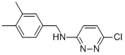 3-PYRIDAZINAMINE, 6-CHLORO-N-[(3,4-DIMETHYLPHENYL)METHYL]- 化学構造式