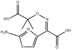 2-Amino-((1-carboxy-1-methyl ethoxy)imino)-4-thiazoleacetic acid Struktur