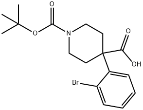 1-BOC-4-(2-BROMOPHENYL)-4-PIPERIDINEDICARBOXYLIC ACID Struktur