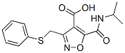 4-Isoxazolecarboxylic  acid,  5-[[(1-methylethyl)amino]carbonyl]-3-[(phenylthio)methyl]-|