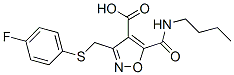 4-Isoxazolecarboxylic  acid,  5-[(butylamino)carbonyl]-3-[[(4-fluorophenyl)thio]methyl]- 结构式