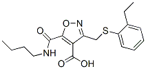 4-Isoxazolecarboxylic  acid,  5-[(butylamino)carbonyl]-3-[[(2-ethylphenyl)thio]methyl]- 化学構造式