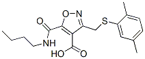 4-Isoxazolecarboxylic  acid,  5-[(butylamino)carbonyl]-3-[[(2,5-dimethylphenyl)thio]methyl]- Structure