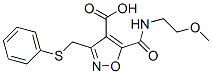 4-Isoxazolecarboxylic  acid,  5-[[(2-methoxyethyl)amino]carbonyl]-3-[(phenylthio)methyl]- Structure