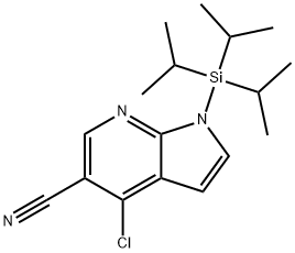 1H-Pyrrolo[2,3-b]pyridine-5-carbonitrile, 4-chloro-1-[tris(1-methylethyl)silyl]- Struktur