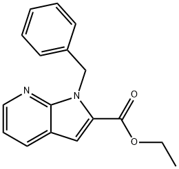 1H-Pyrrolo[2,3-b]pyridine-2-carboxylic acid, 1-(phenylMethyl)-, ethyl ester 化学構造式