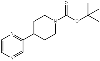 4-(2-Pyrazinyl)-1-piperidinecarboxylic acid 1,1<br>-dimethylethyl ester Structure