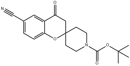 TERT-BUTYL 6-CYANO-4-OXOSPIRO[CHROMAN-2,4'-PIPERIDINE]-1'-CARBOXYLATE 化学構造式