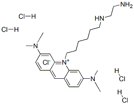 Acridinium, 10-(6-((2-aminoethyl)amino)hexyl)-3,6-bis(dimethylamino)-,  chloride, tetrahydrochloride|