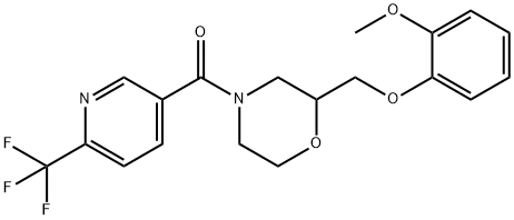 METHANONE, [2-[(2-METHOXYPHENOXY)METHYL]-4-MORPHOLINYL][6-(TRIFLUOROMETHYL)-3-PYRIDINYL]- 化学構造式