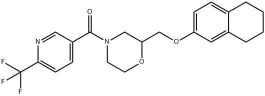 METHANONE, [2-[[(5,6,7,8-TETRAHYDRO-2-NAPHTHALENYL)OXY]METHYL]-4-MORPHOLINYL][6-(TRIFLUOROMETHYL)-3-PYRIDINYL]- 结构式