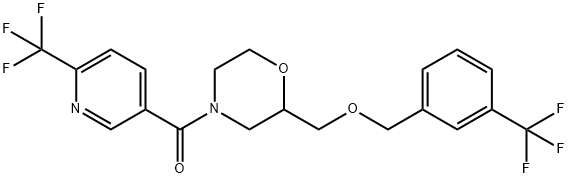 METHANONE, [2-[[[3-(TRIFLUOROMETHYL)PHENYL]METHOXY]METHYL]-4-MORPHOLINYL][6-(TRIFLUOROMETHYL)-3-PYRIDINYL]- 结构式