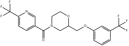 METHANONE, [2-[[3-(TRIFLUOROMETHYL)PHENOXY]METHYL]-4-MORPHOLINYL][6-(TRIFLUOROMETHYL)-3-PYRIDINYL]- Structure