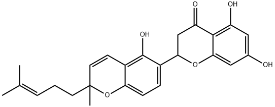 (-)-5,5',7-Trihydroxy-2'-methyl-2'-(4-methyl-3-pentenyl)-2,6'-bi[2H-1-benzopyran]-4(3H)-one|5,5',7-三羟基-2'-甲基-2'-(4-甲基-3-戊烯基)-[2,6'-联-2H-1-苯并吡喃]-4(3H)-酮