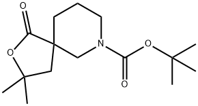 2-Oxa-7-azaspiro[4.5]decane-7-carboxylic acid, 3,3-diMethyl-1-oxo-, 1,1-diMethylethyl ester Structure