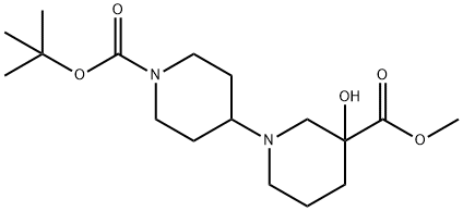 [1,4'-Bipiperidine]-1',3-dicarboxylic acid, 3-hydroxy-, 1'-(1,1-diMethylethyl) 3-Methyl ester Struktur