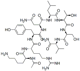 N-acetyl-lysyl-arginyl-tyrosyl-asparaginyl-leucyl-threonyl-seryl-valinamide 结构式