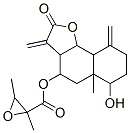 2,3-Dimethyloxiranecarboxylic acid 2,3,3a,4,5,5a,6,7,8,9,9a,9b-dodecahydro-6-hydroxy-5a-methyl-3,9-bis(methylene)-2-oxonaphtho[1,2-b]furan-4-yl ester Structure