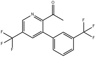 1-{5-(trifluoromethyl)-3-[3-(trifluoromethyl)phenyl]-2-pyridinyl}-1-ethanone 结构式