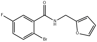 2-ブロモ-5-フルオロ-N-(フラン-2-イルメチル)ベンズアミド 化学構造式