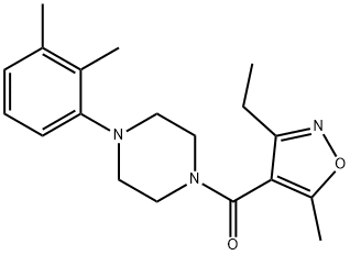 Methanone, [4-(2,3-dimethylphenyl)-1-piperazinyl](3-ethyl-5-methyl-4-isoxazolyl)- 化学構造式