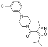 [4-(3-氯苯基)-1-哌嗪][3-甲基-5-(1-甲基乙基)-4-异噁唑基]-甲酮 结构式