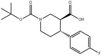 (3S,4R)-1-(tert-Butoxycarbonyl)-4-(4-fluorophenyl)-piperidine-3-carboxylic acid Structure