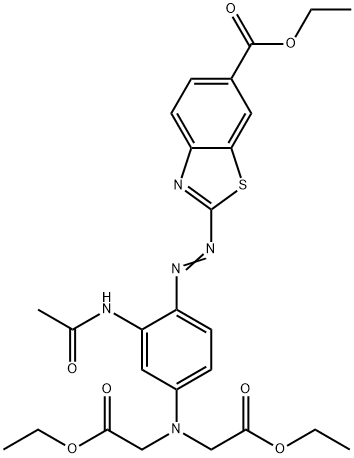 2-[2-Acetylamino-4-[bis(ethoxycarbonylmethyl)amino]phenylazo]benzothiazole-6-carboxylic acid ethyl ester Structure