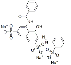 5-(Benzoylamino)-4-hydroxy-3-(4-methyl-2-sulfophenylazo)-2,7-naphthalenedisulfonic acid trisodium salt Structure