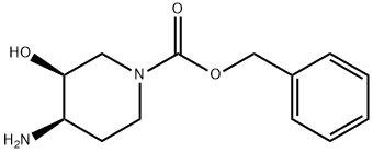 (3S,4R)-4-Amino-3-hydroxy-piperidine-1-carboxylic acid benzyl ester Structure