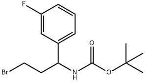 1-(BOC-氨基)-1-(3-氟苯基)-3-溴丙烷 结构式