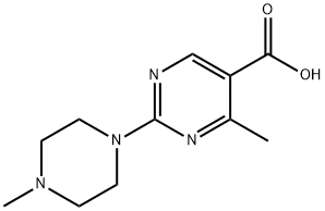 4-甲基-2-(4-甲基哌嗪-1-基)嘧啶-5-羧酸, 924834-88-8, 结构式