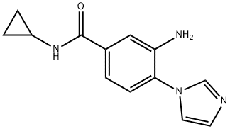 3-氨基-N-环丙基-4-(1-咪唑)苯甲酰胺, 924851-82-1, 结构式