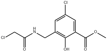 5-氯-3-[(2-氯乙烷酰基氨基)甲基]-2-羟基-苯甲酸甲酯,925034-67-9,结构式