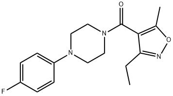 Methanone, (3-ethyl-5-methyl-4-isoxazolyl)[4-(4-fluorophenyl)-1-piperazinyl]- Struktur
