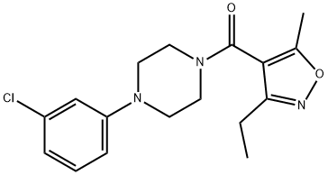 Methanone, [4-(3-chlorophenyl)-1-piperazinyl](3-ethyl-5-methyl-4-isoxazolyl)-|