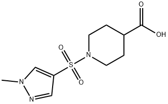 1-[(1-methyl-1H-pyrazol-4-yl)sulfonyl]piperidine-4-carboxylic acid(SALTDATA: FREE) Structure