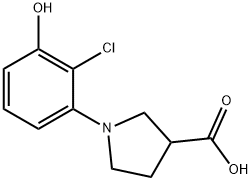 3-Pyrrolidinecarboxylic acid, 1-(2-chloro-3-hydroxyphenyl)- 化学構造式