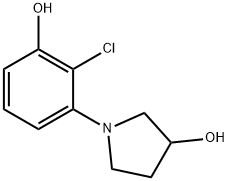 3-Pyrrolidinol, 1-(2-chloro-3-hydroxyphenyl)- Structure