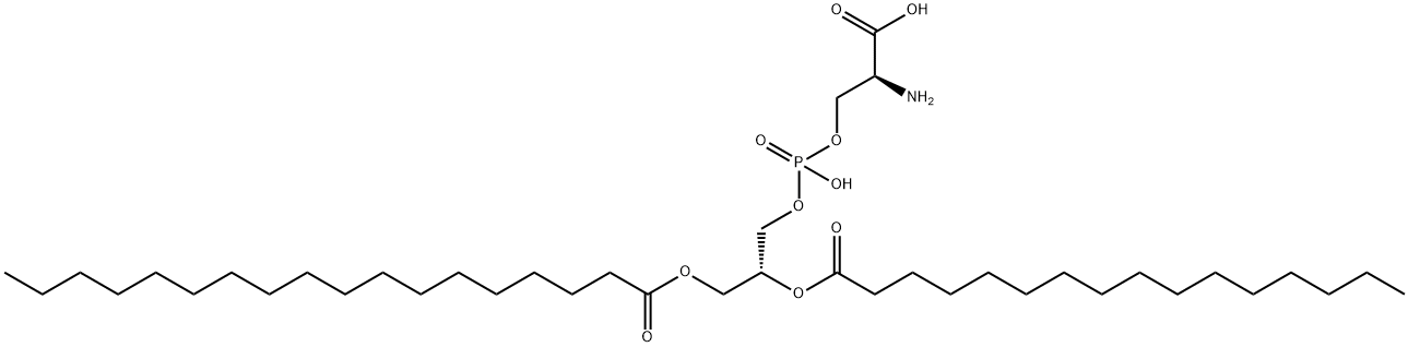 1-STERAOYL-2-PALMITOYL-SN-GLYCERO-3-PHOSPHO-L-SERINE (MONOSODIUM SALT) 化学構造式