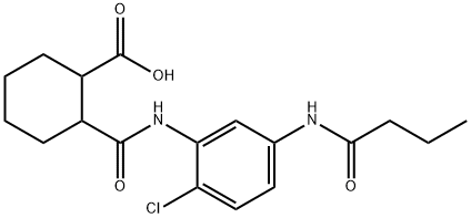 2-{[5-(BUTYRYLAMINO)-2-CHLOROANILINO]-CARBONYL}CYCLOHEXANECARBOXYLIC ACID 化学構造式