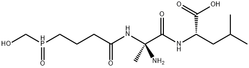 4-(Hydroxymethylphosphinyl)-L-2-aminobutanoyl-L-alanyl-L-leucine, 92567-89-0, 结构式