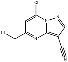 7-chloro-5-(chloroMethyl)pyrazolo[1,5-a]pyriMidine-3-carbonitrile 化学構造式