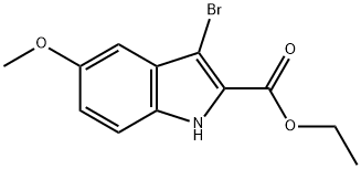 1H-INDOLE-2-CARBOXYLIC ACID, 3-BROMO-5-METHOXY-, ETHYL ESTER Struktur
